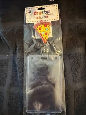 Pizza Slice ID Holder - Yellow & Pink